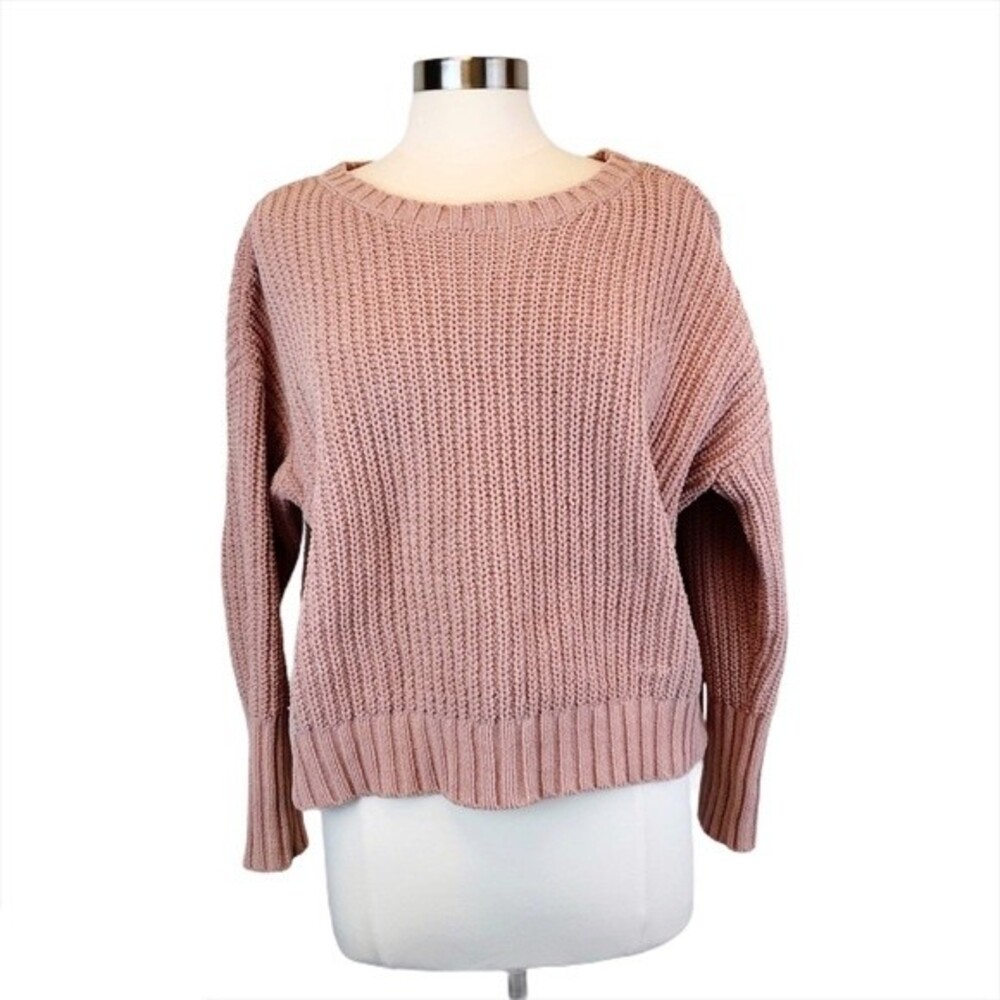 Moon River M Drop Shoulder Chunky Knit Sweater